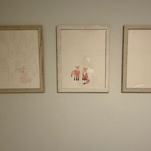 Three Restoration Hardware Watercolor Framed Animal Pictures